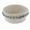 CESTO PORTA OGGETTI PER BIANCHERIA IN CORDA PON PON GRIGI CESTINO 22X9.5CM 10670