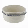 CESTO PORTA OGGETTI PER BIANCHERIA IN CORDA PON PON GRIGI CESTINO 30X14 CM 10671