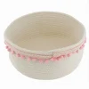 CESTO PORTA OGGETTI PER BIANCHERIA IN CORDA PON PON ROSA CESTINO 22X9.5 CM 10666