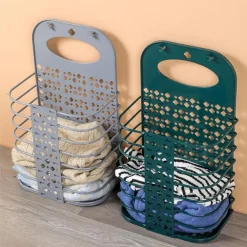 CESTO PORTABIANCHERIA PIEGHEVOLE CON MANICO CESTA PER CAMERA SOGGIORNO BAGNO VIAGGIO