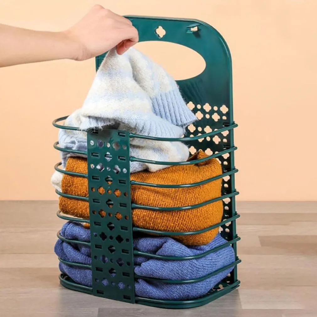 CESTO PORTABIANCHERIA PIEGHEVOLE CON MANICO CESTA PER CAMERA SOGGIORNO BAGNO VIAGGIO