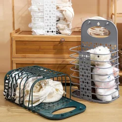 CESTO PORTABIANCHERIA PIEGHEVOLE CON MANICO CESTA PER CAMERA SOGGIORNO BAGNO VIAGGIO