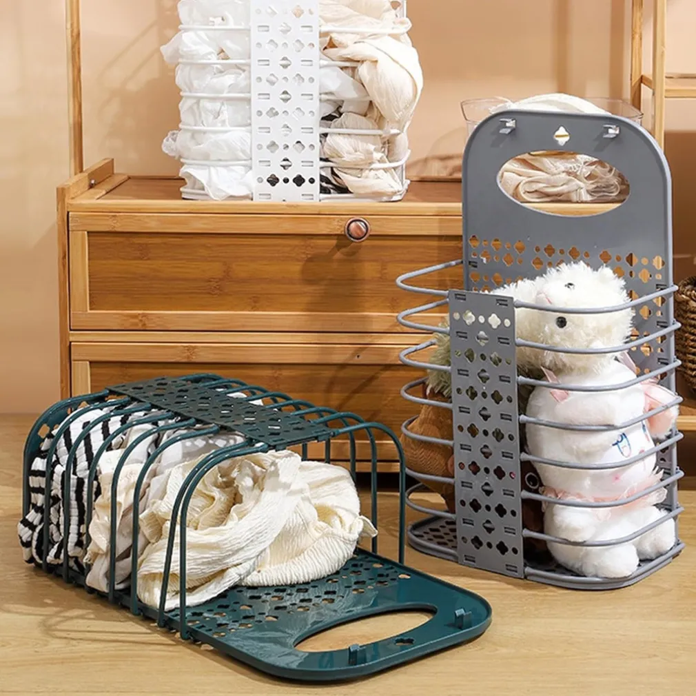 CESTO PORTABIANCHERIA PIEGHEVOLE CON MANICO CESTA PER CAMERA SOGGIORNO BAGNO VIAGGIO