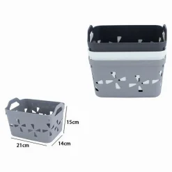 CESTO PORTAOGGETTI CESTINO PORTA TUTTO CON MANIGLIE 21X15X14CM ASSORTITI 10724