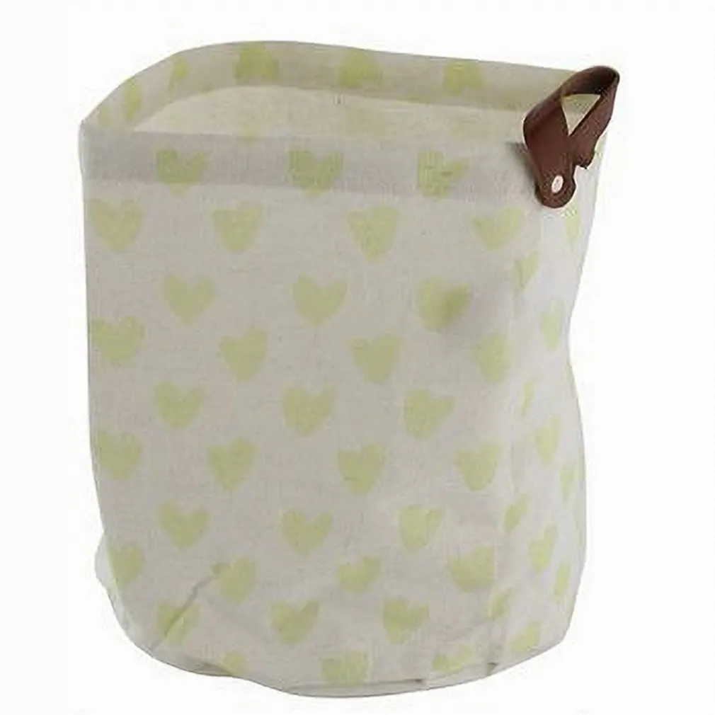 CESTO PORTAOGGETTI CUORI GIALLI IN TESSUTO CON MANICO BAGNO CUCINA 25X28CM 10611