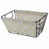 CESTO PORTAOGGETTI IN FERRO TESSUTO STAMPA A CUORI GALLI MANICI 25X15X12CM 10614