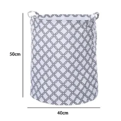 CESTO SACCO PORTA BIANCHERIA PORTABIANCHERIA IN TESSUTO FANTASIA GRIGIA 79212
