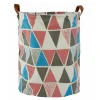 CESTO SACCO PORTA BIANCHERIA BAGNO PIEGHEVOLE MANICI TESSUTO ROMBI 40X50CM 10524