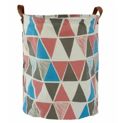 CESTO SACCO PORTABIANCHERIA BAGNO PIEGHEVOLE CON MANICI IN TESSUTO ROMBI 10523