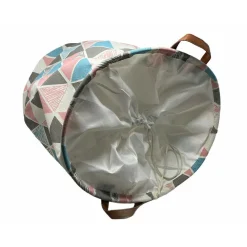 CESTO SACCO PORTABIANCHERIA BAGNO PIEGHEVOLE CON MANICI IN TESSUTO ROMBI 10523