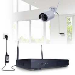 4CH CANALI Wifi DVR NVR KIT Wifi IP Camera Segnale 300 Metri CON 4 TELECAMERE