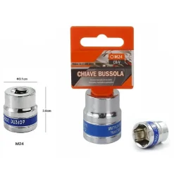 CHIAVE A BUSSOLA BOCCA ESAGONALE CROMO VANADIO ACCIAIO CR-V 24MM M24 62986