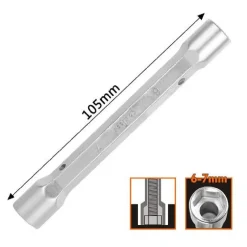 CHIAVE A BUSSOLA TUBO ESAGONALE DA 105 MM DOPPIE BOCCHE ESAGONALI 6-7 MM 97547