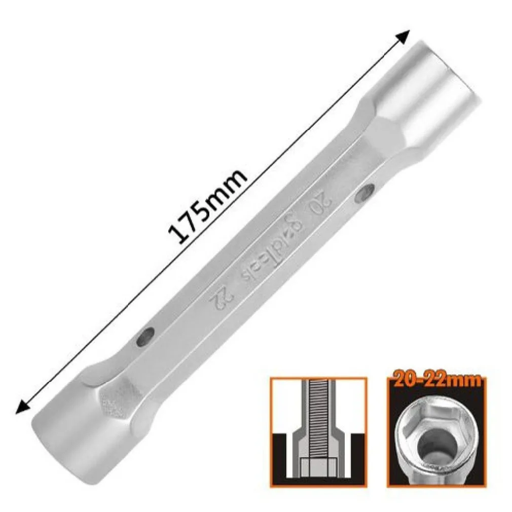 CHIAVE A BUSSOLA TUBO ESAGONALE DA 175 MM DOPPIE BOCCHE ESAGONALI 20-22 MM 97554