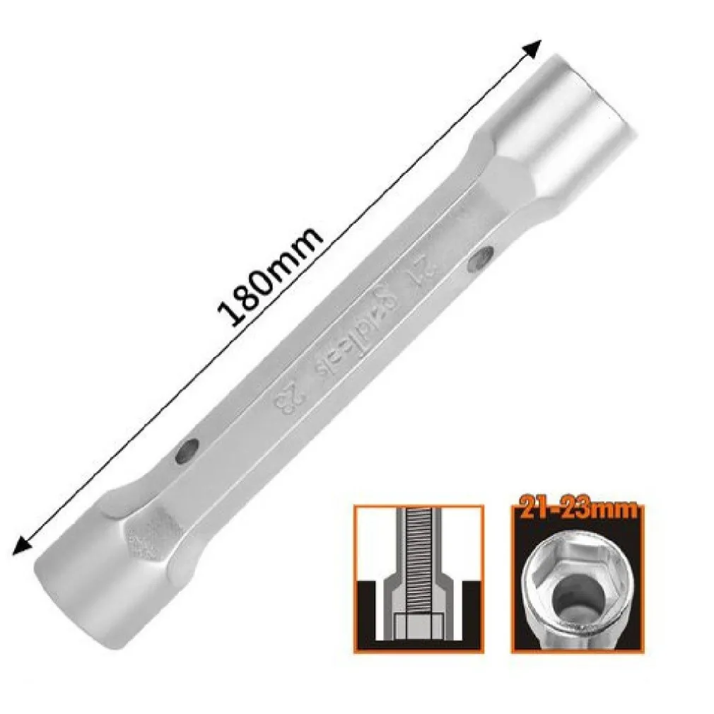 CHIAVE A BUSSOLA TUBO ESAGONALE DA 180 MM DOPPIE BOCCHE ESAGONALI 21-23 MM 97555