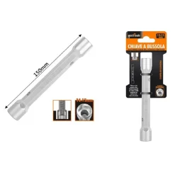 CHIAVE A BUSSOLA TUBO ESAGONALE DA 150 MM DOPPIE BOCCHE ESAGONALI 14-15 MM 97551