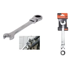 CHIAVE A CRICCHETTO COMBINATA 20MM TESTA PIEGHEVOLE CROMO VANADIO UTENSILE 91741