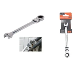 CHIAVE A CRICCHETTO COMBINATA 11MM TESTA PIEGHEVOLE CROMO VANADIO UTENSILE 91733