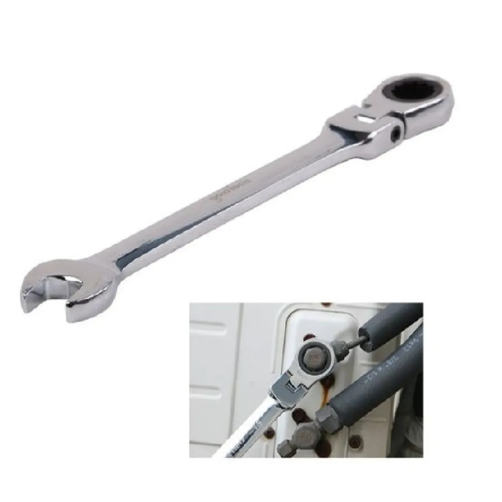 CHIAVE A CRICCHETTO COMBINATA 13MM TESTA PIEGHEVOLE CROMO VANADIO UTENSILE 91735