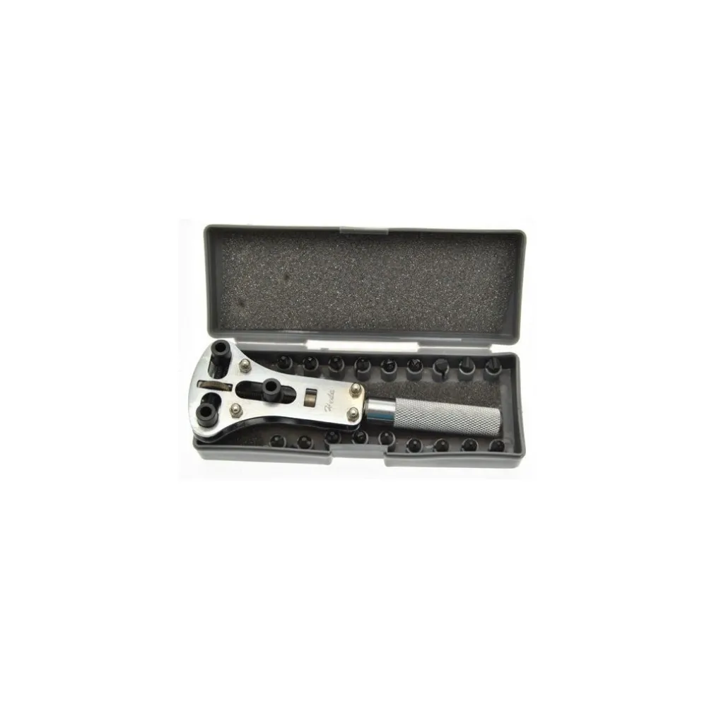 CHIAVE APRICASSA UNIVERSALE APRI CASSA CASSE OROLOGI RIPARA OROLOGIO CON 18 PUNTE DIVERSE