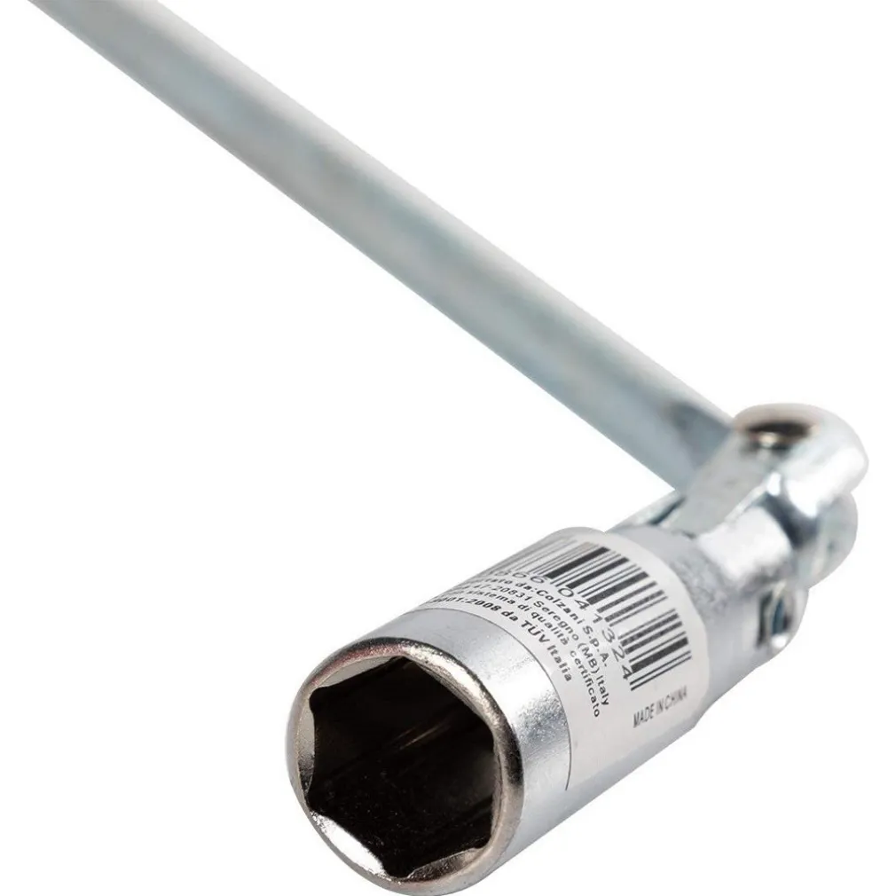 CHIAVE CANDELA SNODATA 50CM DIAMETRO 16 MM MANUTENZIONE AUTO IMPUGNATURA GOMMATA