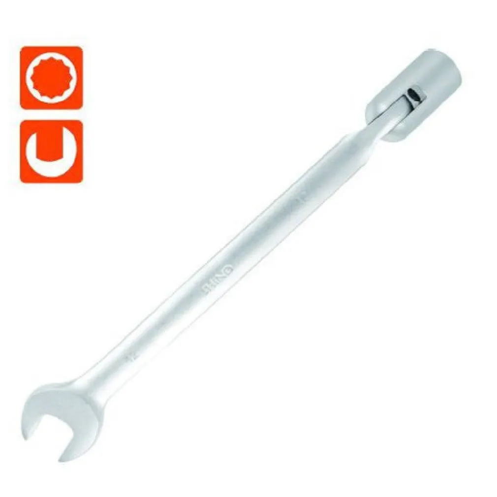 CHIAVE COMBINATA 12MM FISSA E A BUSSOLA POLIGONALE CON SNODO CROMO VANADIO 97560