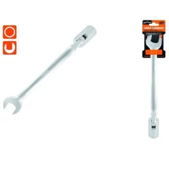 CHIAVE COMBINATA 21MM FISSA E A BUSSOLA POLIGONALE CON SNODO CROMO VANADIO 97568