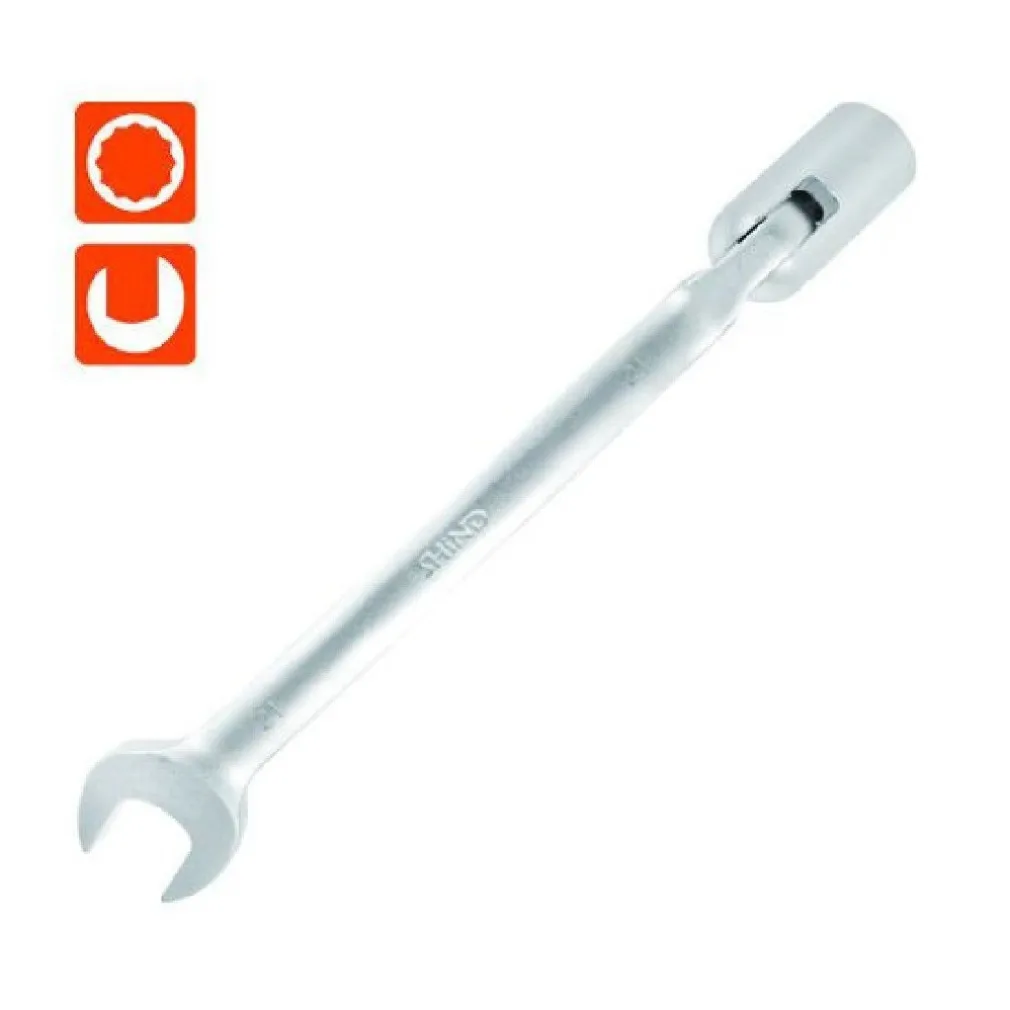 CHIAVE COMBINATA 21MM FISSA E A BUSSOLA POLIGONALE CON SNODO CROMO VANADIO 97568