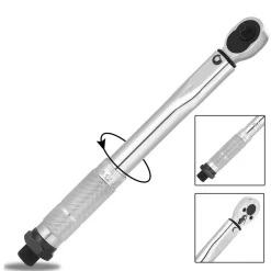 CHIAVE DINAMOMETRICA CRICCHETTO 1/4'' 5-25 Nm SERRAGGIO REVERSIBILE 270mm