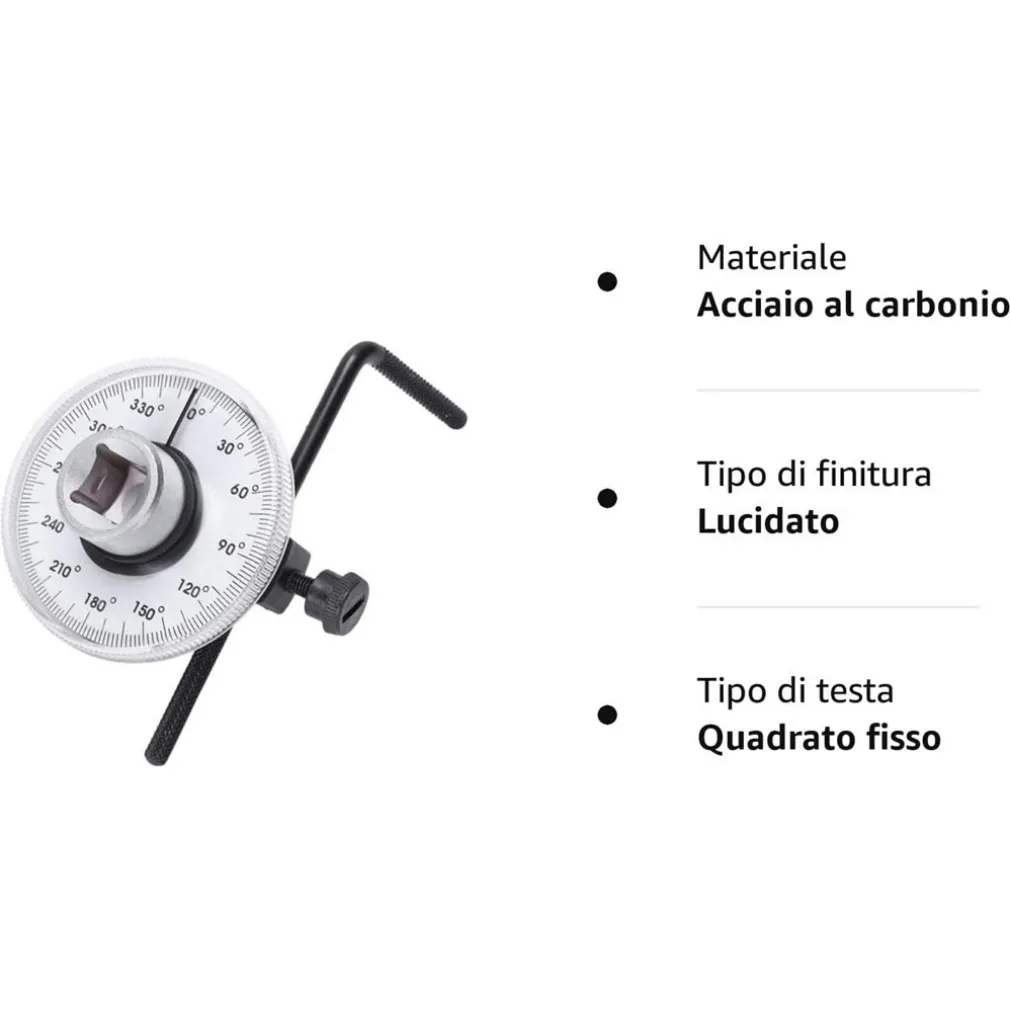 CHIAVE DINAMOMETRICA REGOLABILE A 360° GRADI ATTACCO DA 1/2" MANOMETRO ANGOLARE