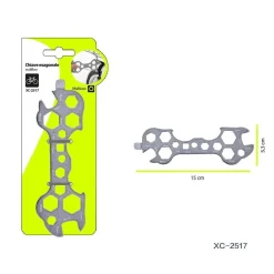 CHIAVE ESAGONALE PIATTA MULTIFORO UTENSILI DI RIPARAZIONE MULTIUSO BICI XC-2517