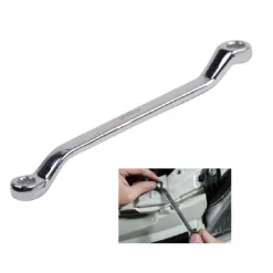 CHIAVE FISSA POLIGONALE A DOPPIA TESTA CURVA 8-9MM ANELLO A STELLA CROMATA 91688