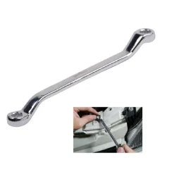 CHIAVE FISSA POLIGONALE DOPPIA TESTA CURVA 19-22MM ANELLO A STELLA CROMATA 91696