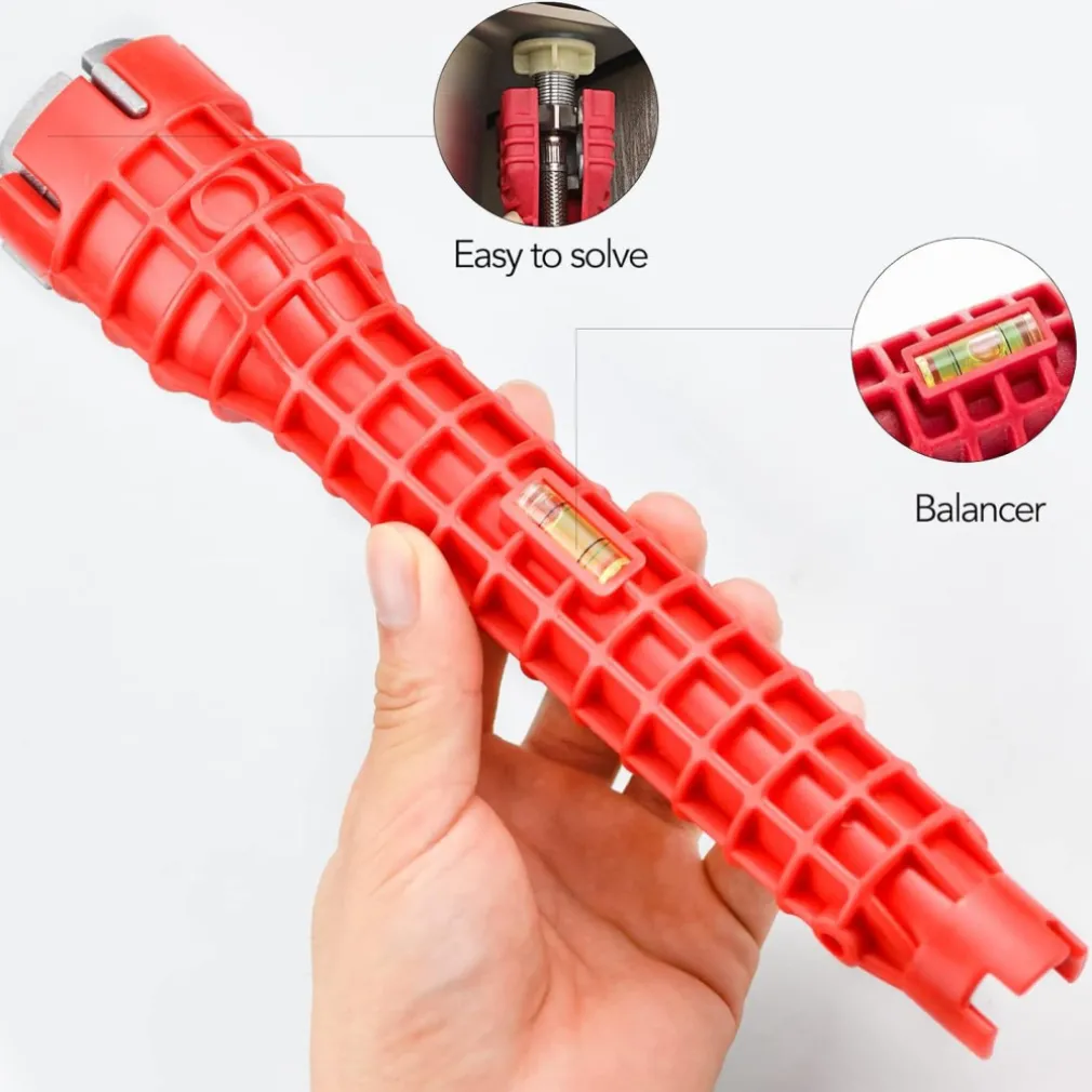 CHIAVE MULTIFUNZIONE A BUSSOLA PER INSTALLAZIONE RUBINETTI TUBO BAGNO IDRAULICO