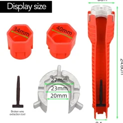 CHIAVE MULTIFUNZIONE A BUSSOLA PER INSTALLAZIONE RUBINETTI TUBO BAGNO IDRAULICO