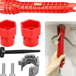 CHIAVE MULTIFUNZIONE A BUSSOLA PER INSTALLAZIONE RUBINETTI TUBO BAGNO IDRAULICO