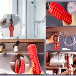 CHIAVE MULTIFUNZIONE A BUSSOLA PER INSTALLAZIONE RUBINETTI TUBO BAGNO IDRAULICO