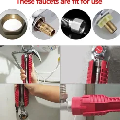 CHIAVE MULTIFUNZIONE A BUSSOLA PER INSTALLAZIONE RUBINETTI TUBO BAGNO IDRAULICO