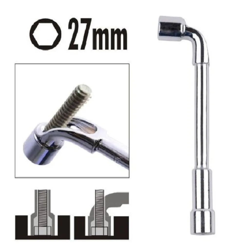 CHIAVE TIPO L BUSSOLA 27MM BOCCA ESAGONALE CROMO VANADIO ACCIAIO 91633 FERRAMENTA