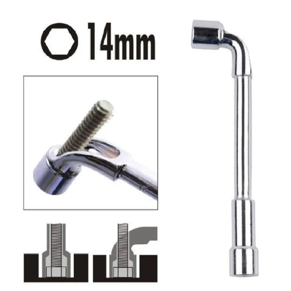 CHIAVE TIPO L BUSSOLA 14MM BOCCA ESAGONALE CROMO VANADIO ACCIAIO 91622 FERRAMENTA