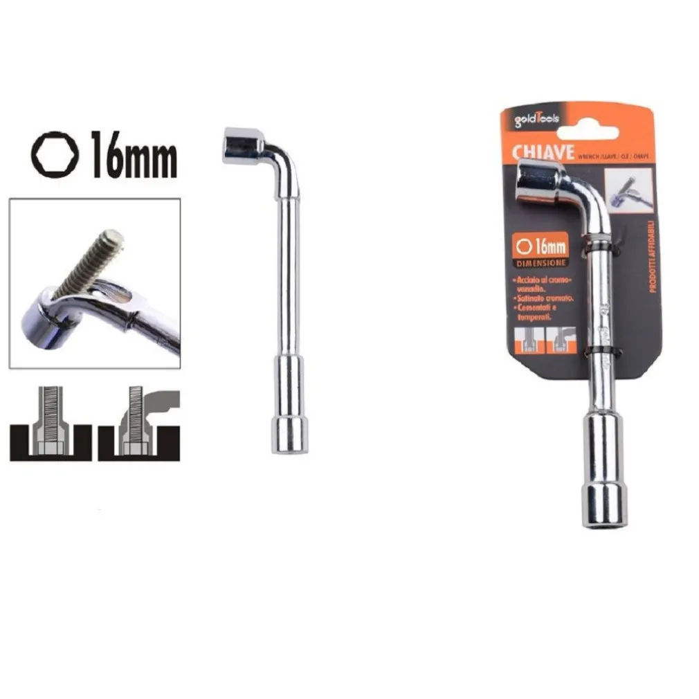 CHIAVE TIPO L BUSSOLA 16MM BOCCA ESAGONALE CROMO VANADIO ACCIAIO 91624 FERRAMENTA