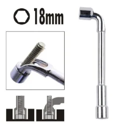 CHIAVE TIPO L BUSSOLA 18MM BOCCA ESAGONALE CROMO VANADIO ACCIAIO 91626 FERRAMENTA