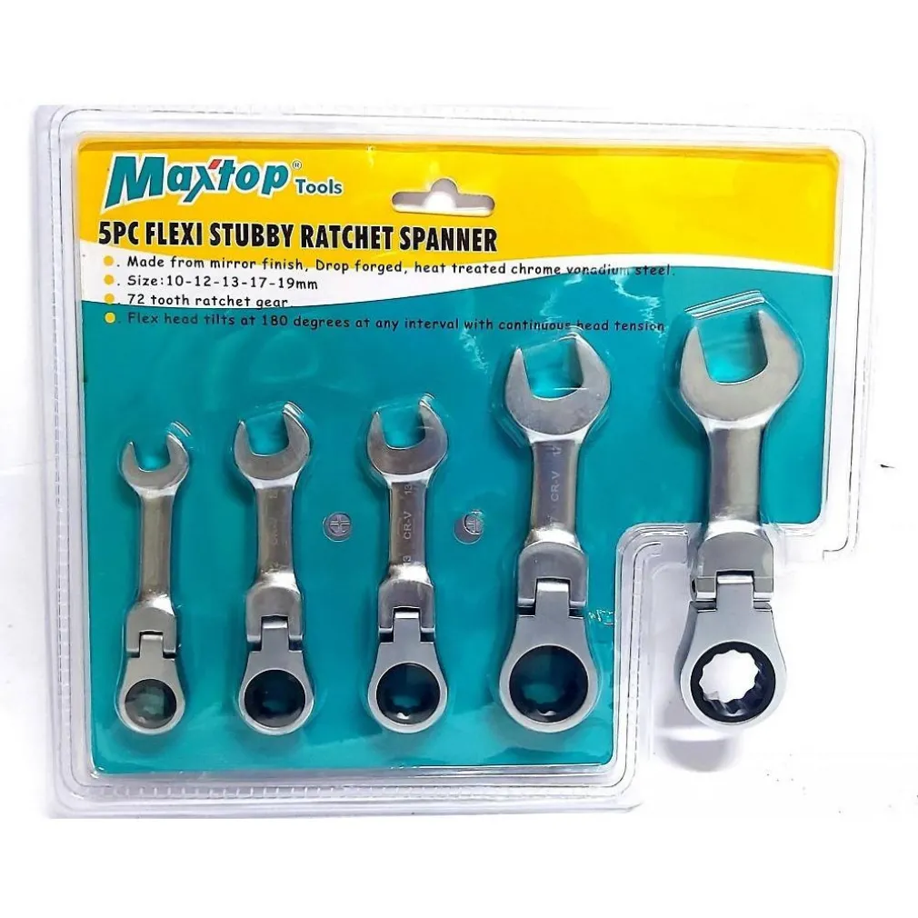 CHIAVI COMBINATE A CRICCHETTO NANE SET DA 5 PEZZI 10 12 13 17 19 MM ART. 04384