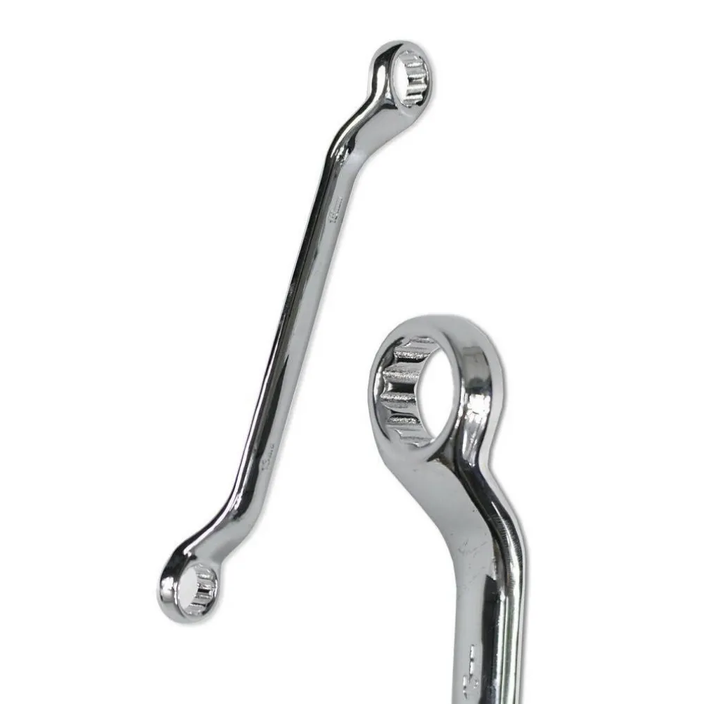 CHIAVI POLIGONALI A DOPPIA TESTA CURVA 6 PZ CHIAVE LUNGA IN CROMO VANADIO 91705