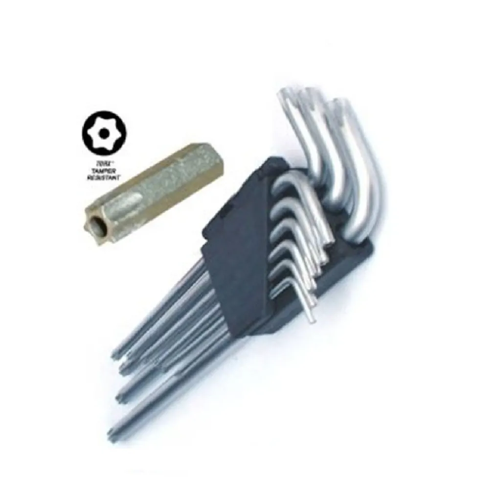 Chiavini in acciaio torx set 9 pezzi da T10 a T50 professionale con custodia