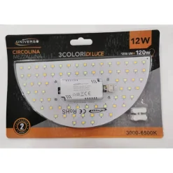 CIRCOLINA A MEZZALUNA DISCO LED CALAMITA 12W 3 TONI DI COLORE LUCE 1200LM CA-3C