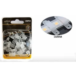 CLIP DI FISSAGGIO DA 16 MM IN SILICONE STRISCE A LED CONFEZIONE DA 20 PZ U-16MM