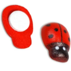 COCCINELLE PORTAFORTUNA ADESIVE IN LEGNOPER DECORAZIONE BOMBONIERE BIGLIETTINI
