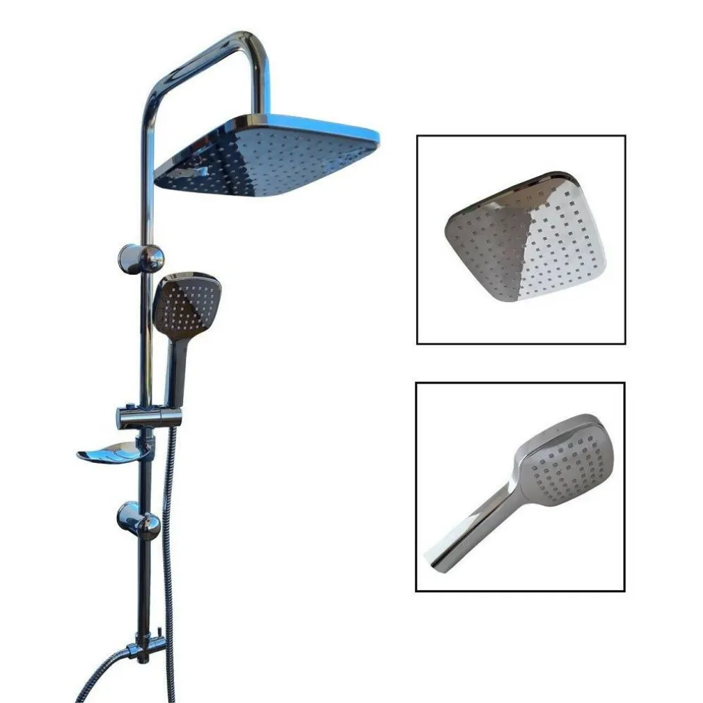 COLONNA DOCCIA SALISCENDI MISCELATORE CROMATO RUBINETTO SOFFIONE DOCCETTA 59396