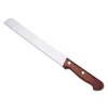 COLTELLO SEGHETTATO PER TAGLIA PANE UTENSILE DA CUCINA CON MANICO IN LEGNO 32CM